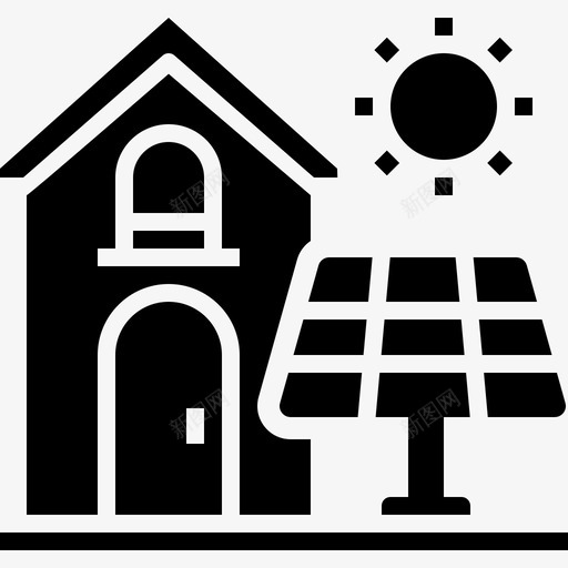 太阳能生态智能家居图标svg_新图网 https://ixintu.com 太阳能 智能家居 生态 科技