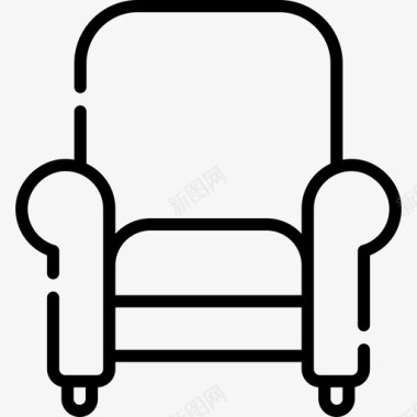 扶手椅家用电器17线性图标图标