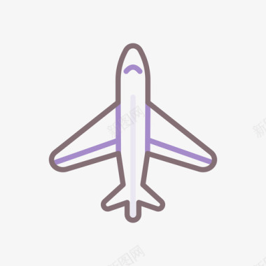 飞机航空公司1线性颜色图标图标