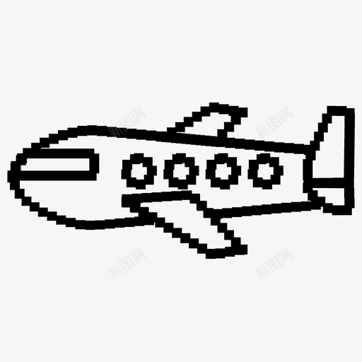 飞机目的地旅行图标svg_新图网 https://ixintu.com 像素 旅行 目的地 线集 飞机
