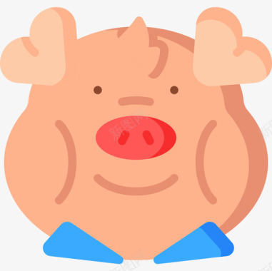 猪童话5扁平图标图标