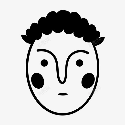 脸卷发表情图标svg_新图网 https://ixintu.com 人脸 卷发 发型 头发 男人 表情