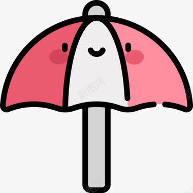 雨伞天气255线型颜色图标图标