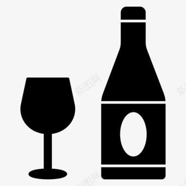 葡萄酒啤酒瓶子图标图标