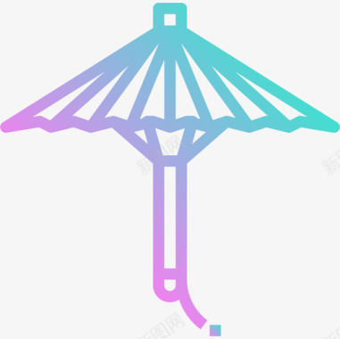 雨伞中国59梯度图标图标
