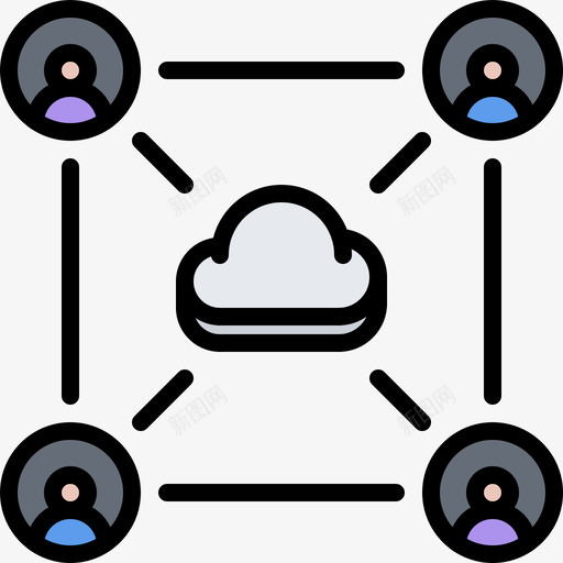 网络云技术33彩色图标svg_新图网 https://ixintu.com 彩色 技术 网络