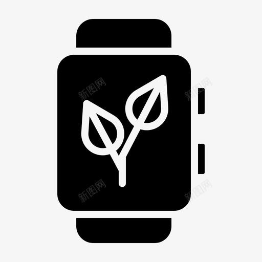 手表数字手表绿色图标svg_新图网 https://ixintu.com 叶子 手表 数字 绿色