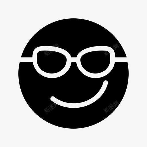 酷自信表情符号图标svg_新图网 https://ixintu.com 眼镜 符号 自信 表情