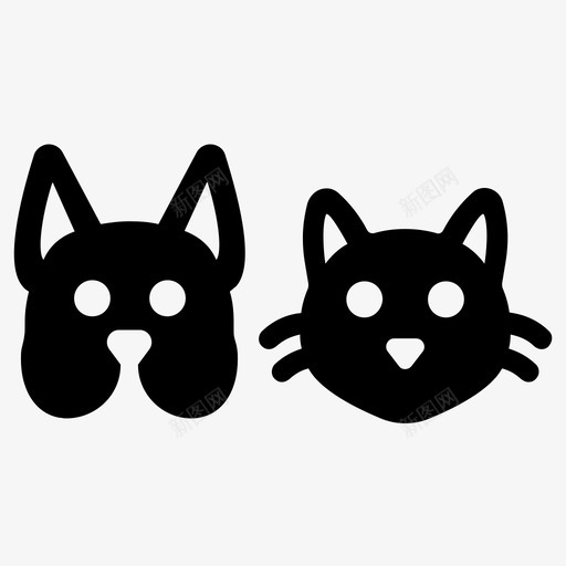 宠物动物猫和狗图标svg_新图网 https://ixintu.com 动物 宠物 家养 小狗 小猫