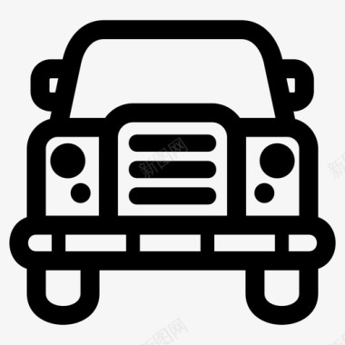 吉普车汽车旅行图标图标