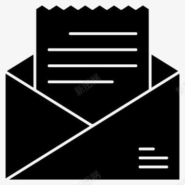 电子邮件文档电子新闻稿电子邮件信函图标图标