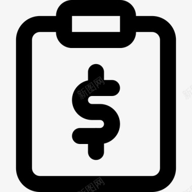 金钱剪贴板文档图标图标