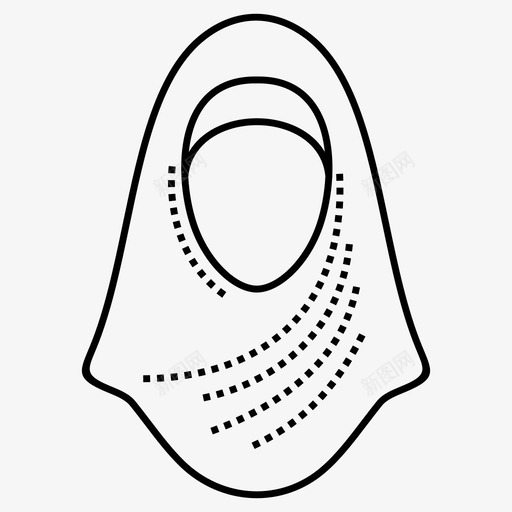 阿拉伯妇女配件布料伊斯兰谢拉图标svg_新图网 https://ixintu.com 中东妇女 传统 布料伊斯兰 谢拉 阿拉伯妇女配件