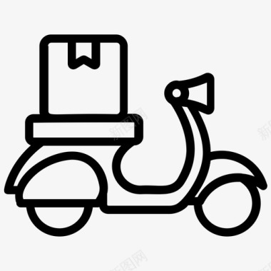 送货自行车快递送货送货滑板车图标图标