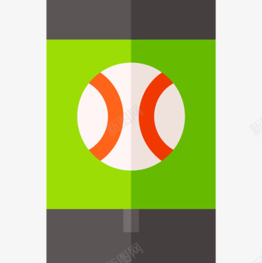 智能手机棒球27扁平图标图标