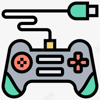 游戏板复古技术5线条颜色图标图标