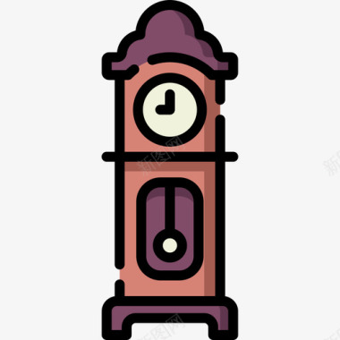 钟家具45线性颜色图标图标