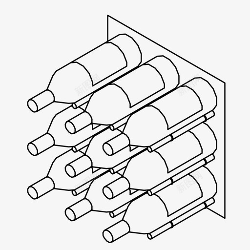 葡萄酒储藏瓶子陈列图标svg_新图网 https://ixintu.com 瓶子 葡萄酒储藏 陈列 餐厅家具