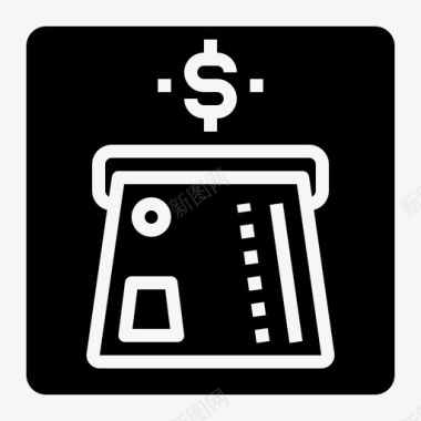 自动取款机账单和付款填充图标图标