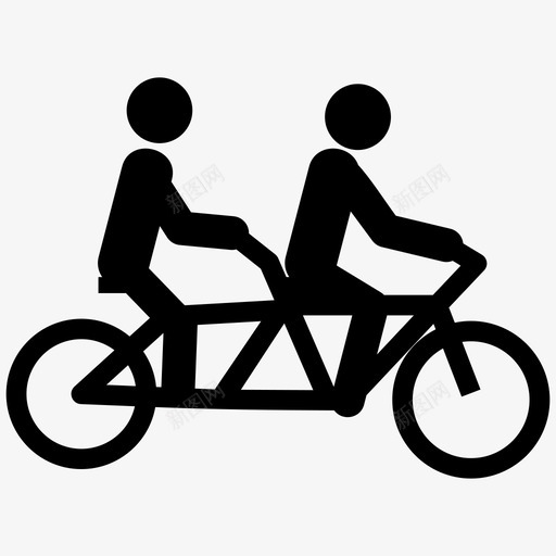 双人自行车健身健康图标svg_新图网 https://ixintu.com 体育活动 健康 健身 双人 生活方式 自行车 骑行