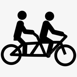 卡通双人自行车双人自行车健身健康图标高清图片