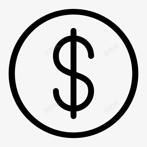 美元硬币金融货币图标svg_新图网 https://ixintu.com 杂项 硬币 美元 货币 金融