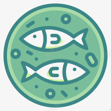 鱼健康20双色图标图标