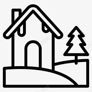 房子圣诞装饰图标图标