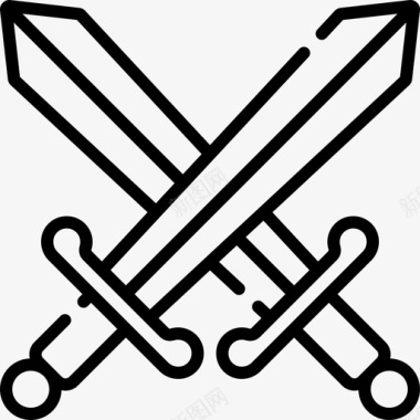 剑中世纪50年代直纹图标图标