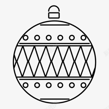 曲折和装饰球圣诞节图标图标