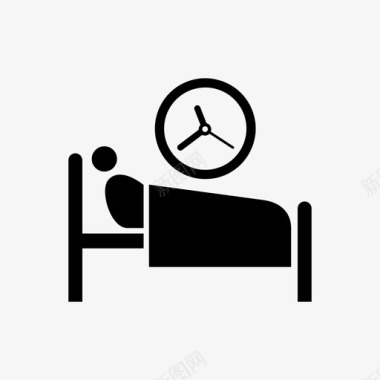 睡眠时间床病人图标图标