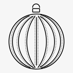 垂直条纹垂直装饰条纹球圣诞图标高清图片