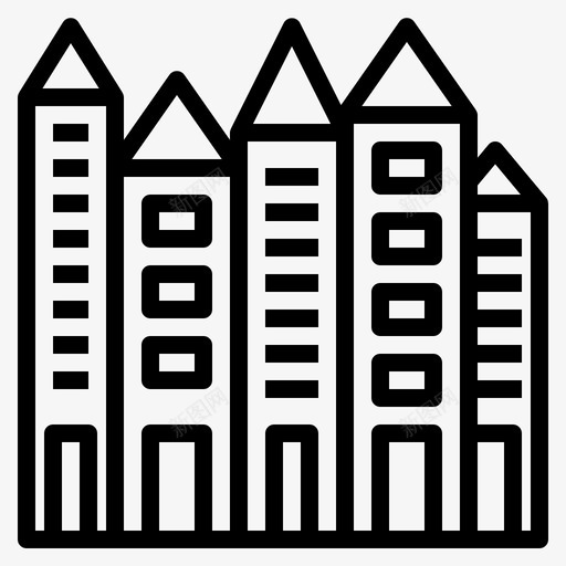 城市建设中心市中心图标svg_新图网 https://ixintu.com 中心 合作 团队 城市建设 市中心 建筑 成功 轮廓