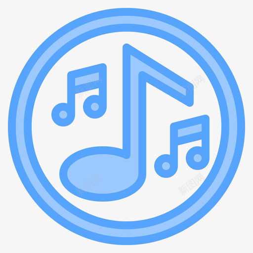 Quaver音乐和声音12蓝色图标svg_新图网 https://ixintu.com Quaver 声音 蓝色 音乐