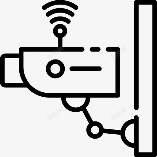 闭路电视智能家居11线性图标svg_新图网 https://ixintu.com 智能家居 线性 闭路电视