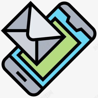 电子邮件电信2线颜色图标图标