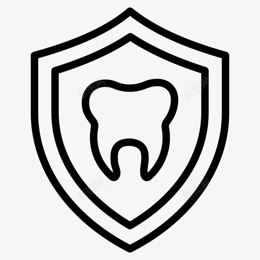 护盾牙科防护图标svg_新图网 https://ixintu.com 医疗 图标 安全 护盾 牙科 牙齿 线路 防护