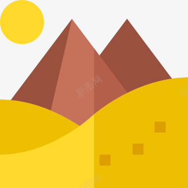 金字塔沙漠24平坦图标图标