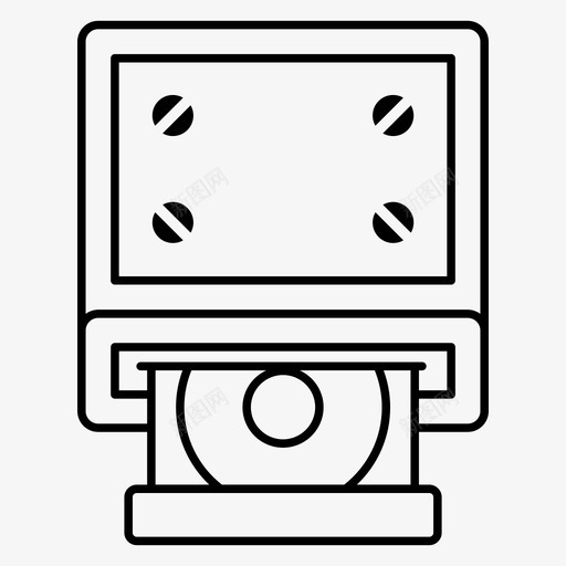 光驱电脑硬件线图标svg_新图网 https://ixintu.com 光驱 图标 电脑硬件 线图