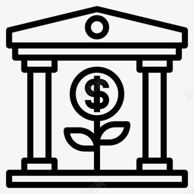 银行与金融现金硬币图标图标