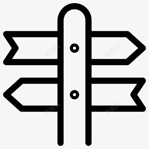 双向箭头板图标svg_新图网 https://ixintu.com 双向 方向 木头 板 标志 标牌 箭头