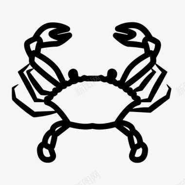 螃蟹动物蛋白食品配料图标图标