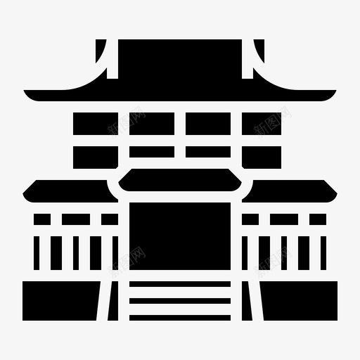 寺庙仪式日本图标svg_新图网 https://ixintu.com 仪式 僧侣 固体 宗教 寺庙 日本