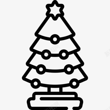 圣诞树17棵线形图标图标