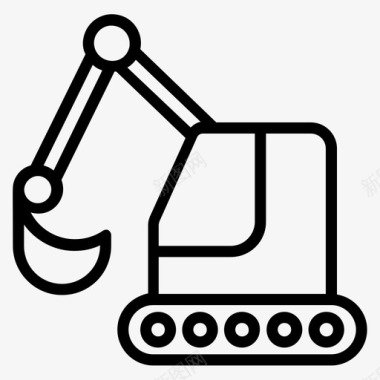 挖掘机反铲装载机工业机械图标图标