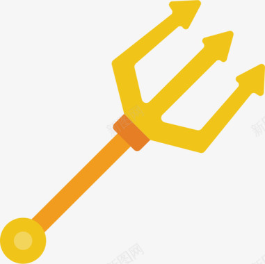 三叉戟希腊神话21扁平图标图标