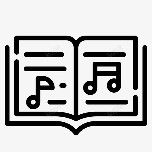 音乐大学课程2线性图标svg_新图网 https://ixintu.com 大学 线性 课程 音乐