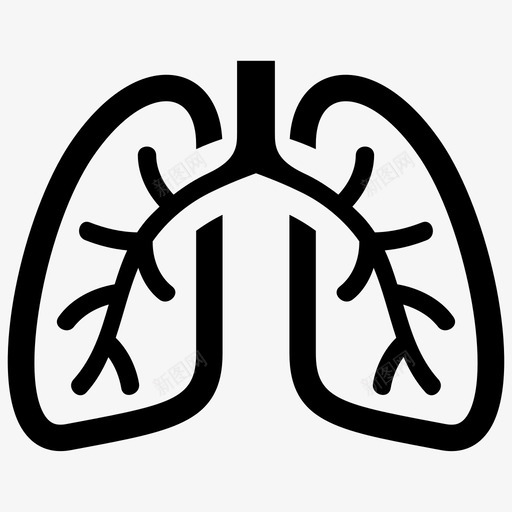 肺学解剖学呼吸图标svg_新图网 https://ixintu.com 医疗保健字形第3部分 呼吸 器官 肺 肺学 解剖学