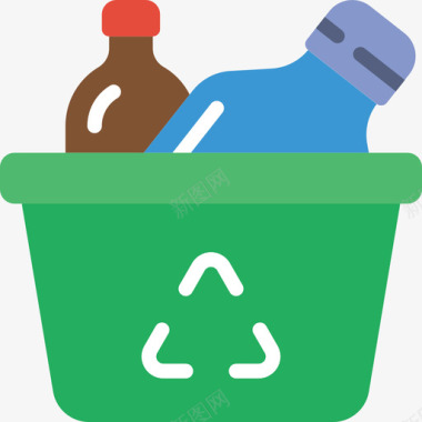 回收箱塑料制品3扁平图标图标