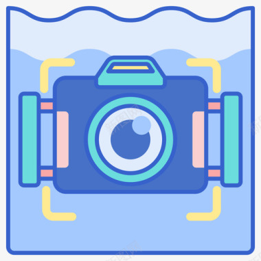 彩色水下运动摄像机图标图标